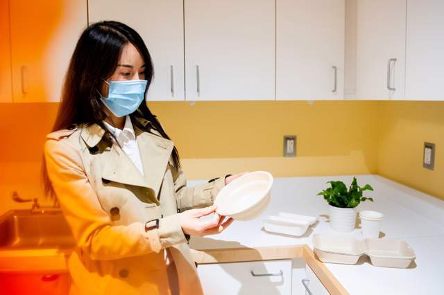 Tableware made of bamboo and bagasse. Tableware made of bamboo and bagasse.